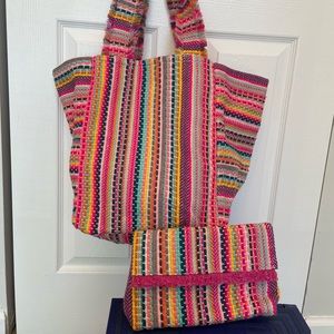 Shiraleah Multicolor Carmelina tote and clutch